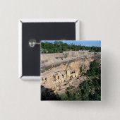 Pueblo Indische cliff-woningen Vierkante Button 5,1 Cm (Voorkant /achterkant)
