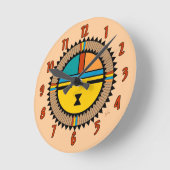 Pueblo Katsina (Kachina) Sun Face Ronde Klok (Hoek)