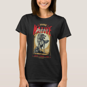 Pueblo Native American Indian Born Wolf Spirit Ret T-shirt