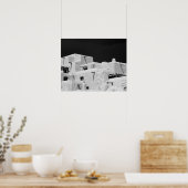 Pueblo stijl adobe herberg bij Loretto, Santa Fe, Poster (Keuken)