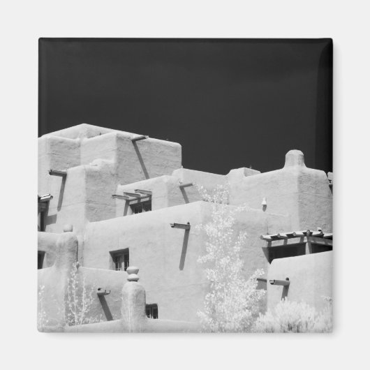 Pueblo stijl adobe Inn bij Loretto, Santa Fe, New Magneet (Voorkant)