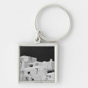 Pueblo stijl adobe Inn bij Loretto, Santa Fe, New Sleutelhanger