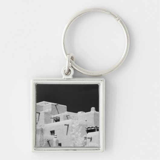 Pueblo stijl adobe Inn bij Loretto, Santa Fe, New Sleutelhanger (Voorkant)