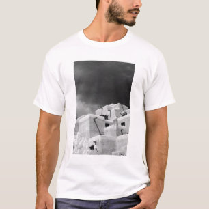 Pueblo stijl adobe Inn bij Loretto, Santa Fe, New  T-shirt