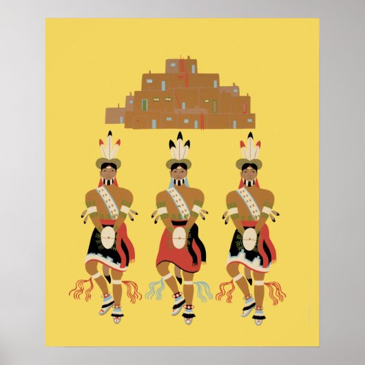 Pueblo Turtle Dancers Poster (Voorkant)