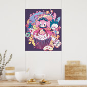 Puella Magi Magica Madoka Charlotte en Friends Poster (Keuken)