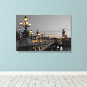 Puente Alexander III, Paris Canvas Afdruk (Insitu (Houten vloer))