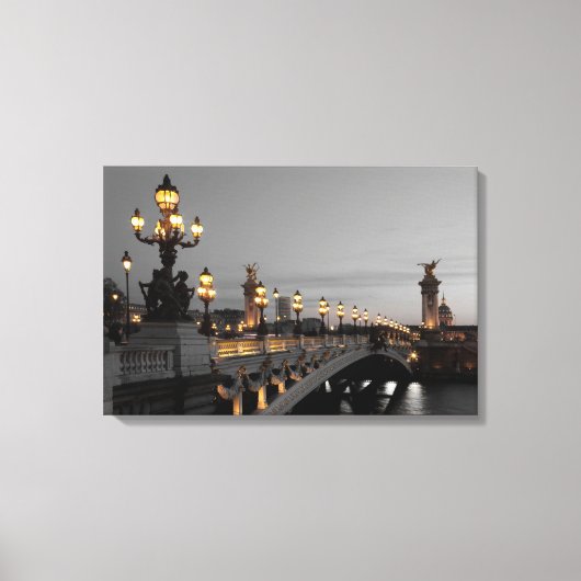 Puente Alexander III, Paris Canvas Afdruk (Voorkant)