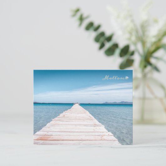 puente de la playa de Alcudia en Mallorca Briefkaart (Staand voorkant)