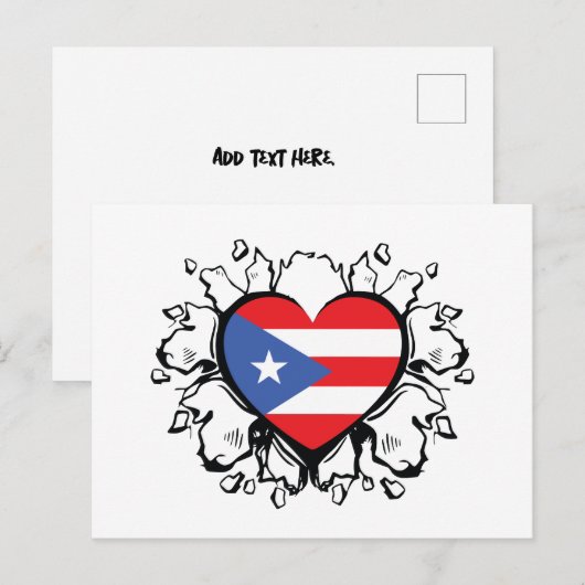 Puero Rico Flag Boricua Cute Simple Briefkaart (Voorkant / Achterkant)