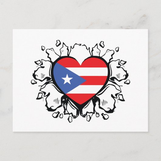 Puero Rico Flag Boricua Cute Simple Briefkaart (Voorkant)