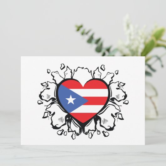 Puero Rico Flag Boricua Cute Simple Kaart (Staand voorkant)