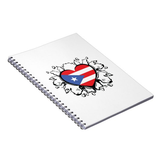Puero Rico Flag Boricua Cute Simple Notitieboek (Rechterzijde)