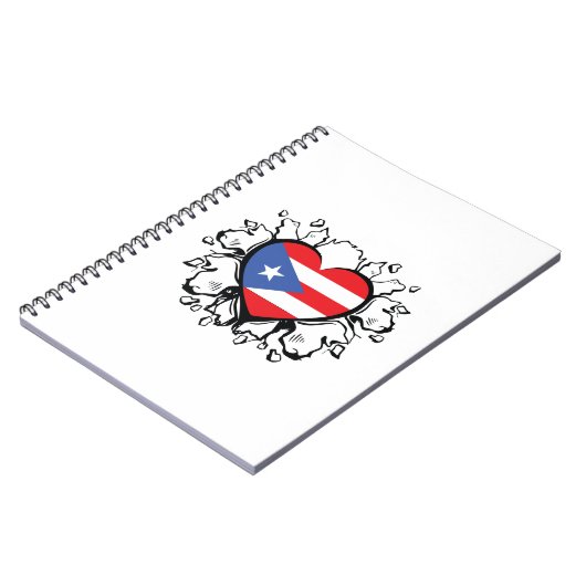 Puero Rico Flag Boricua Cute Simple Notitieboek (Linkerzijde)
