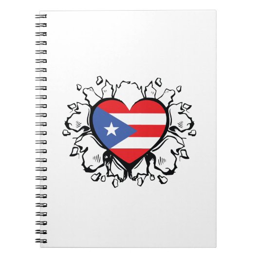 Puero Rico Flag Boricua Cute Simple Notitieboek (Voorkant)