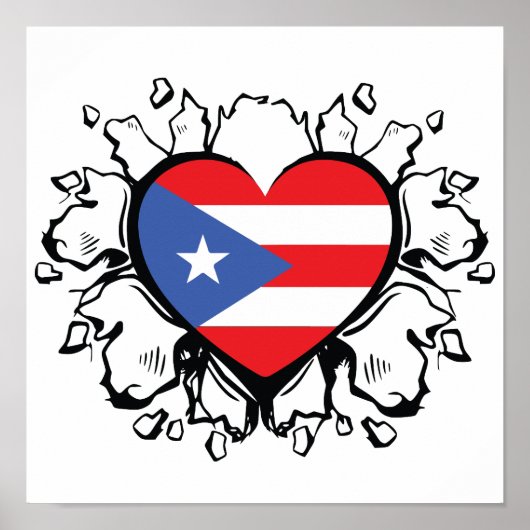 Puero Rico Flag Boricua Cute Simple Poster (Voorkant)