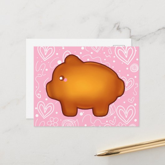 Puerquito de Piloncillo Pan Dulce Briefkaart (Voorkant / Achterkant in situ)