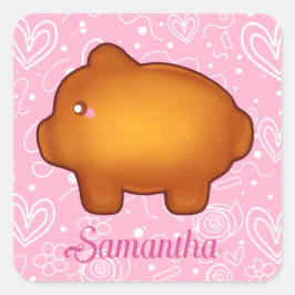 Puerquito de Piloncillo Pan Dulce Vierkante Sticker