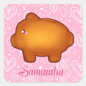 Puerquito de Piloncillo Pan Dulce Vierkante Sticker (Voorkant)