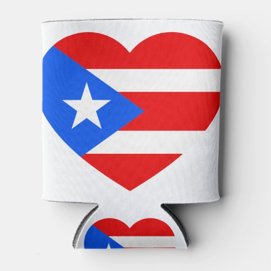 Puert Rico Flag Puerto Rican Love Heart Blikjeskoeler (Voorkant)