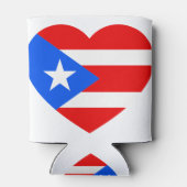 Puert Rico Flag Puerto Rican Love Heart Blikjeskoeler (Achterkant)