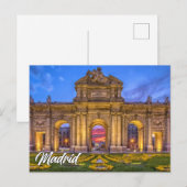 Puerta de Alcala, Madrid, Spanje Briefkaart (Voorkant / Achterkant)