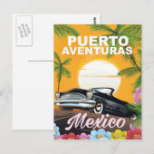 Puerto Aventuras Mexico reisposter Briefkaart (Voorkant / Achterkant)