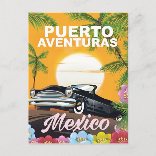 Puerto Aventuras Mexico reisposter Briefkaart (Voorkant)