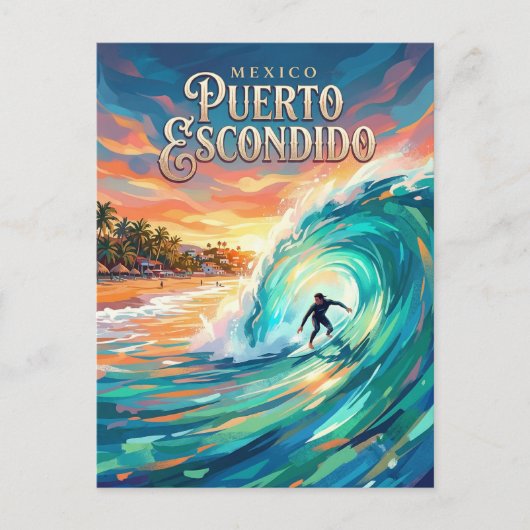 Puerto Escondido Mexico Briefkaart (Voorkant)