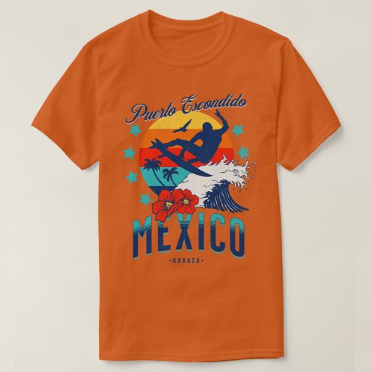 Puerto Escondido Oaxaca Mexico Big Wave Surfen T-shirt (Design voorkant)