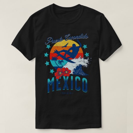 Puerto Escondido Oaxaca Mexico Big Wave Surfing Su T-shirt (Design voorkant)