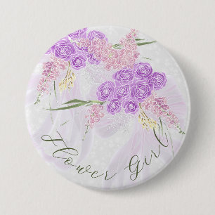 Puerto Madero lila linten strik - Bruidsmeisje Ronde Button 7,6 Cm