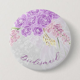 Puerto Madero Lilac Boog en Boeket-Bruid Ronde Button 7,6 Cm