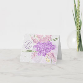 Puerto Madero Lilac doorband en Bruidsboeket  Bedankkaart