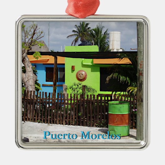 Puerto Morelos Casa Metalen Ornament (Voorkant)