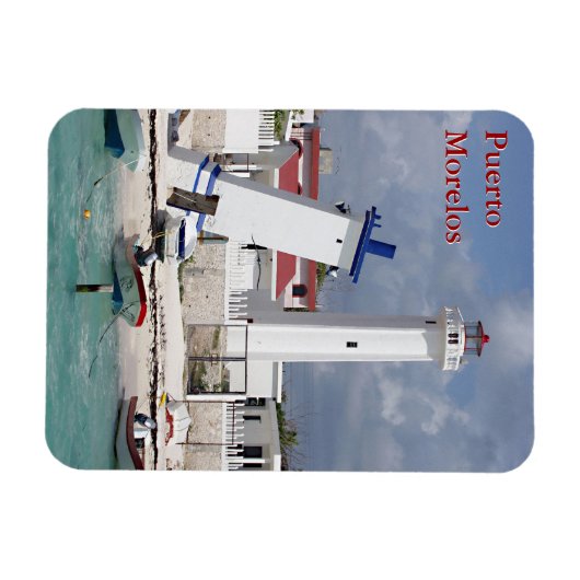 Puerto Morelos Lighthouse Magnet Magneet (Horizontaal)