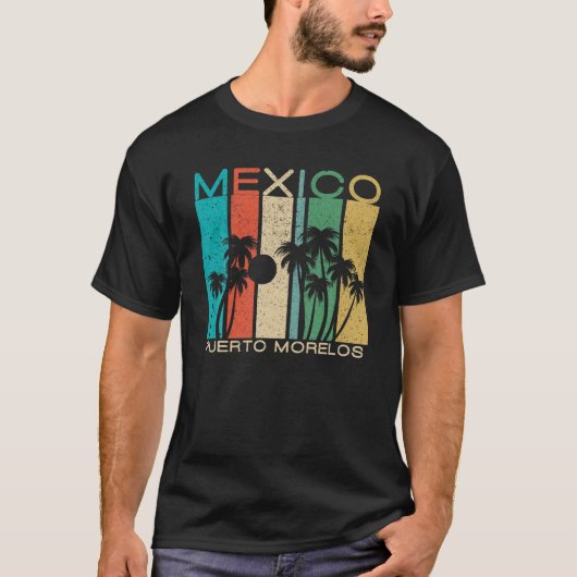 Puerto Morelos T Shirt Souvenir Mexico Zomercadeau (Voorkant)