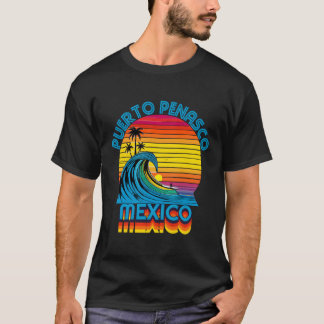 Puerto Penasco Mexico Retro Throwback Surf & Stran T-shirt