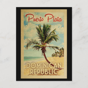 Puerto Plata Briefkaart Palm Tree Vintage
