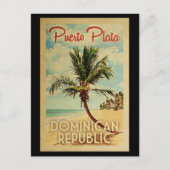 Puerto Plata Briefkaart Palm Tree Vintage (Voorkant)