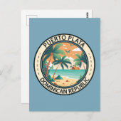 Puerto Plata Dominicaanse Republiek Hut Badge Briefkaart (Voorkant / Achterkant)