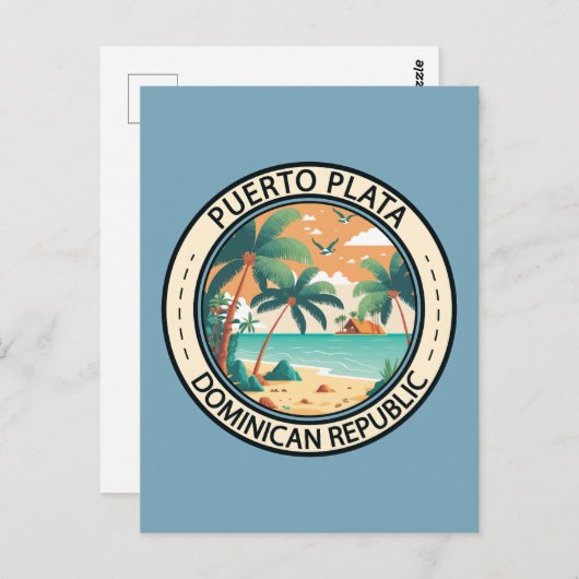 Puerto Plata Dominicaanse Republiek Hut Badge Briefkaart (Voorkant / Achterkant)