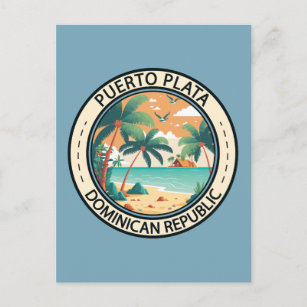 Puerto Plata Dominicaanse Republiek Hut Badge Briefkaart