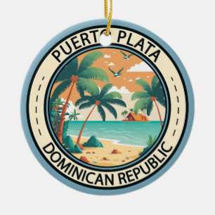 Puerto Plata Dominicaanse Republiek Hut Badge Keramisch Ornament