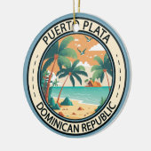 Puerto Plata Dominicaanse Republiek Hut Badge Keramisch Ornament (Links)