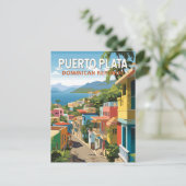Puerto Plata Dominicaanse Republiek Reiskunst Vint Briefkaart (Staand voorkant)