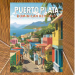 Puerto Plata Dominicaanse Republiek Reiskunst Vint Briefkaart<br><div class="desc">Puerto Plata retro vector reisontwerp. Puerto Plata,  officieel bekend als San Felipe de Puerto Plata,  is een belangrijke stad aan de kust van de Dominicaanse Republiek en de hoofdstad van de provincie Puerto Plata.</div>