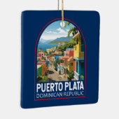 Puerto Plata Dominicaanse Republiek Reiskunst Vint Keramisch Ornament (Rechts)