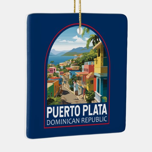 Puerto Plata Dominicaanse Republiek Reiskunst Vint Keramisch Ornament (Rechts)