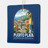 Puerto Plata Dominicaanse Republiek Reiskunst Vint Keramisch Ornament (Links)
